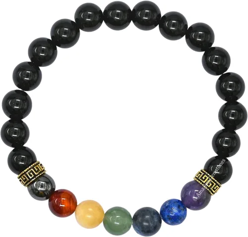 Miniatura 160 de Amazing Gemstone Pulsera de cristal para mujeres y hombres, pulsera de cristal curativo de protección, pulsera elástica con cuentas de piedras