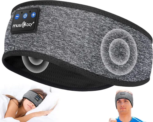 Miniatura 16 de MUSICOZY - Diadema para dormir con auriculares Bluetooth 5.4, audífonos inalámbricos con máscara para los ojos, orejeras HD para entrenamiento