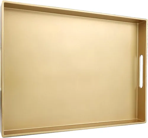 Miniatura 21 de Bandeja azul para mesa de café, bandeja decorativa rectangular de plástico con asas para entretenimiento, patio al aire libre, sala de estar