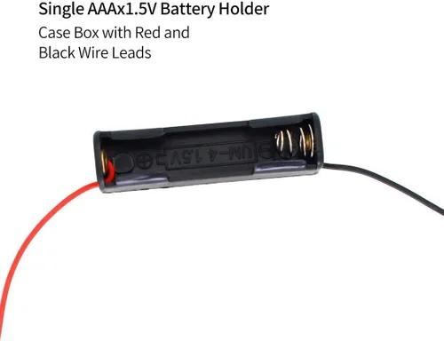 Miniatura 2 de OLIREXD Soporte de batería AAA de 1.5 V con cables, soporte de batería AAA de plástico, 1 soporte de batería AAA de 1.5 V para bricolaje