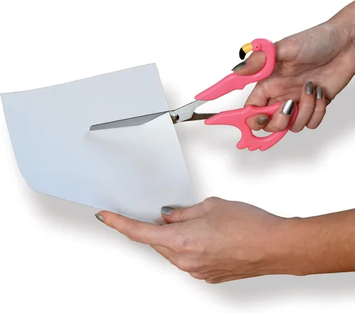 Miniatura 3 de Tijeras Flamingo - Tijeras de animales con mango de plástico rosa con cuchillas de acero de 4 pulgadas/3.9 in - diestro - Papelería y suministros