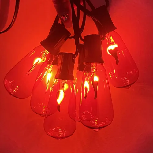 Miniatura 3 de Abeja Paquete de 10 Bombillas de Navidad Naranjas con Llama Parpadeante, Bombillas de Reemplazo ST40 Naranjas con Brillo Realista, Bombillas Edison