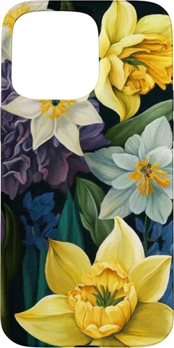 Miniatura 28 de iPhone 16 Painted Spring Bold Daffodils and Flowers, Flower Lover Case