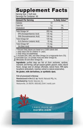 Miniatura 2 de Nordic Naturals – Complete Omega Junior, promueve el cerebro, Hueso, y la salud nervioso y sistema inmunológico, 180 count 500 mg Soft Gels