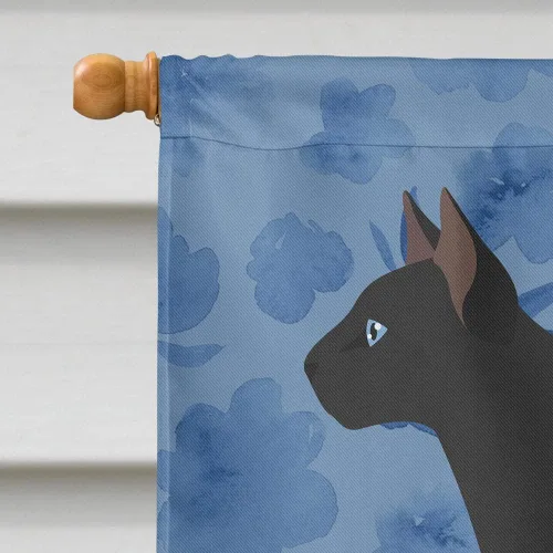 Miniatura 3 de Caroline's Treasures CK5047CHF Ojos Azules - Bandera de bienvenida con diseño de gato para casa de porche, grande, para colgar en la pared