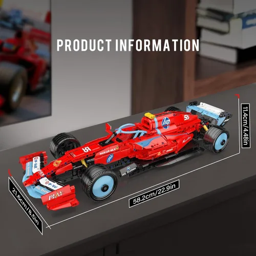 Miniatura 5 de Mould King 13209 Tech Racing Car - Bloques de sujeción para automóvil, 1401 piezas de kit de montaje de modelo de coche de carreras vintage