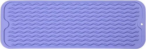Miniatura 109 de MicoYang Alfombrilla de silicona para secado de platos para múltiples usos, fácil de limpiar, ecológica, resistente al calor, alfombrilla