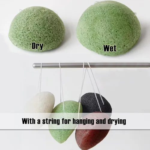 Miniatura 5 de Esponjas faciales naturales de Konjac - Semicírculos - para una limpieza suave de la cara y exfoliación ecológica - Cuidado de la piel - Limpieza