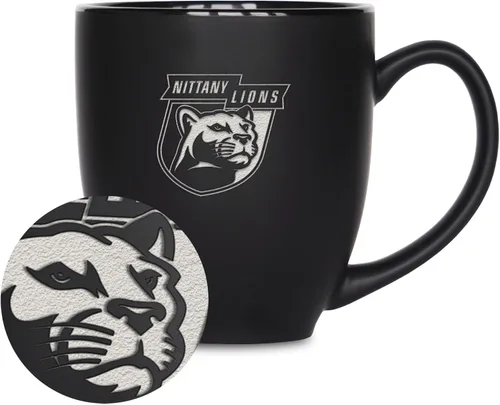 Miniatura 37 de Rico Industries - Taza de cerámica mate negra con grabado láser estándar de 15oz para NCAA (escuelas T & U) - Para bebidas calientes o frías