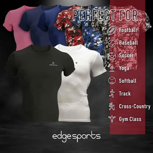 Miniatura 5 de Camiseta de compresión para hombre Camiseta de entrenamiento de manga corta Camiseta deportiva transpirable de secado fresco para deportes, yoga