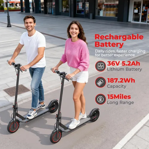 Miniatura 2 de Qlaway 350W Electric Scooter for Adults, Speed Up to 19Mph, Max 15-22 Miles Range, Commuting Scooters with APP Control and Dual Brakes System