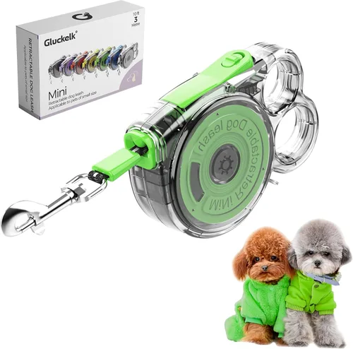 Miniatura 12 de Correa retráctil de 10 pies para perros pequeños, cachorros y gatos, 360° sin enredos, freno de una mano, aplicable a mascotas de tamaño pequeño
