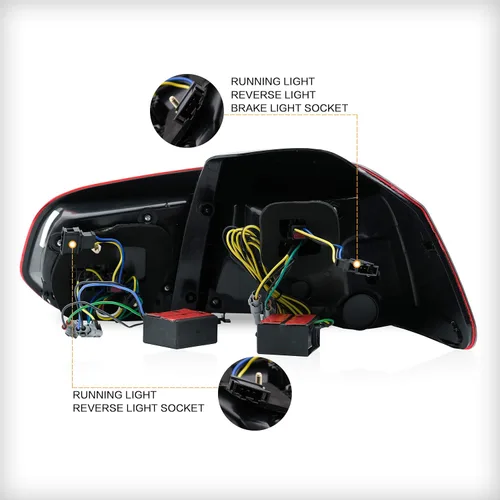 Miniatura 7 de VLAND Conjunto de luces traseras para Golf 6 2010-2014, luces traseras con DRL, luz trasera con luces antiniebla y señal de giro secuencial, rojo