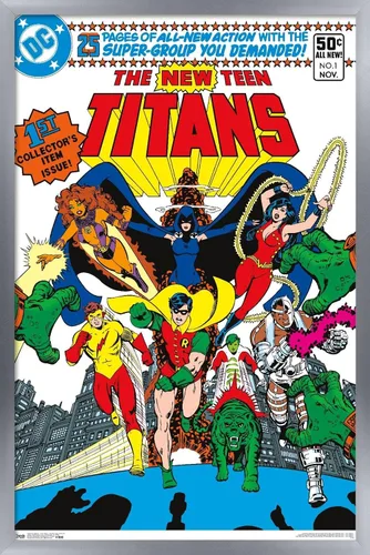 Miniatura 10 de Trends International DC Comics - Póster de pared #1 de Teen Titans - The New Teen Titans, 14.725 x 22.375 pulgadas, versión enmarcada de madera