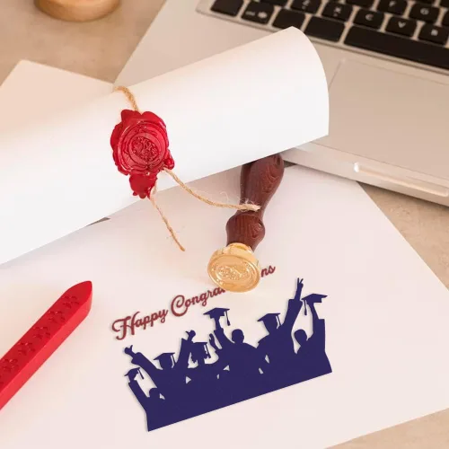 Miniatura 5 de ALIBBON Troqueles para graduados para hacer tarjetas, palabras de felicitaciones, troqueles de corte de metal, troqueles de fondo de graduación