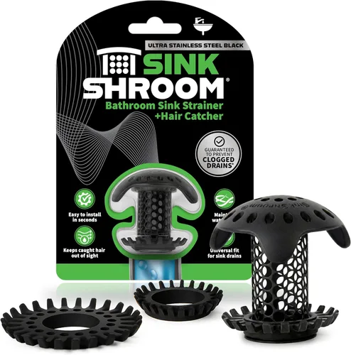 Miniatura 11 de SinkShroom Protector de drenaje de lavabo de baño ultra revolucionario, acero inoxidable