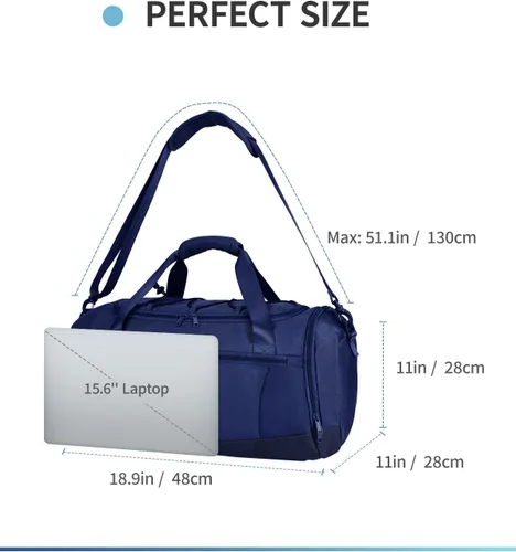 Miniatura 6 de Sportsnew Bolsa de gimnasio para mujeres y hombres con compartimento para zapatos, bolsillo húmedo, bolsa de lona para hombre para viajes