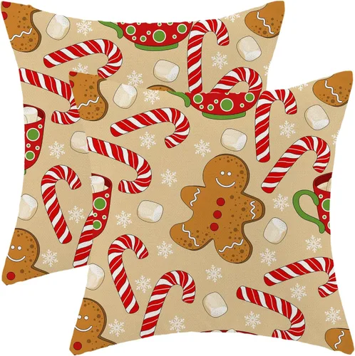 Miniatura 31 de AEIOAE - Juego de 2 fundas cuadradas de almohadones de lino para otoño con calabaza en tono naranja quemado y blanco, para decoración al aire libre