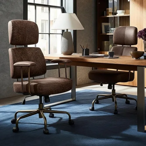 Miniatura 3 de EUREKA ERGONOMIC Sillas de escritorio de oficina en casa, silla ergonómica para computadora con respaldo alto, silla de oficina ejecutiva con Marrón
