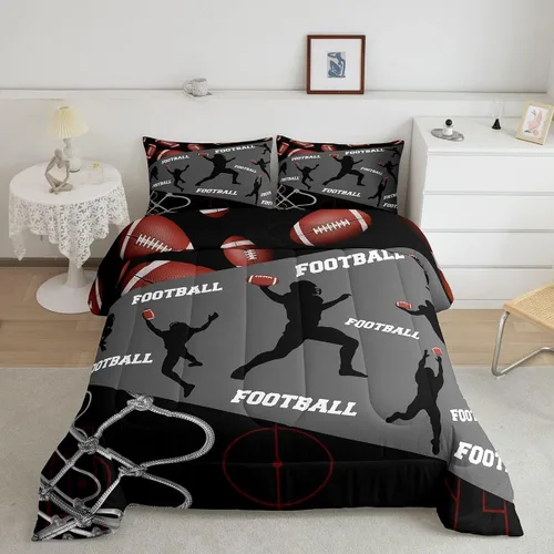 Miniatura 11 de Juego de ropa de cama de hockey sobre hielo para niños, adolescentes y adultos, juegos de edredón de disco de hockey, regalo para fanáticos