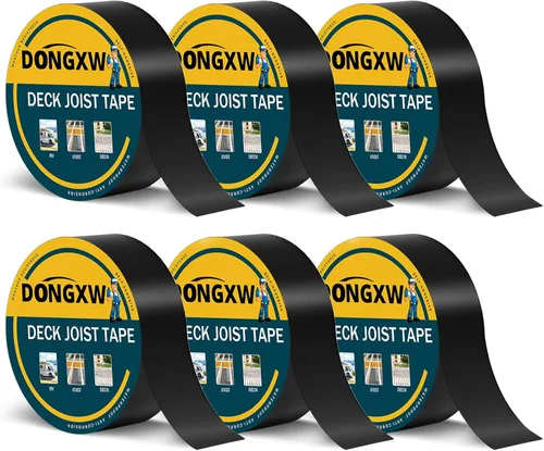 Dongxw Cinta de viguetas para cubiertas, 2 pulgadas x 50 pies, impermeable, cinta adhesiva de butilo para viguetas y vigas de madera, paquete de 6