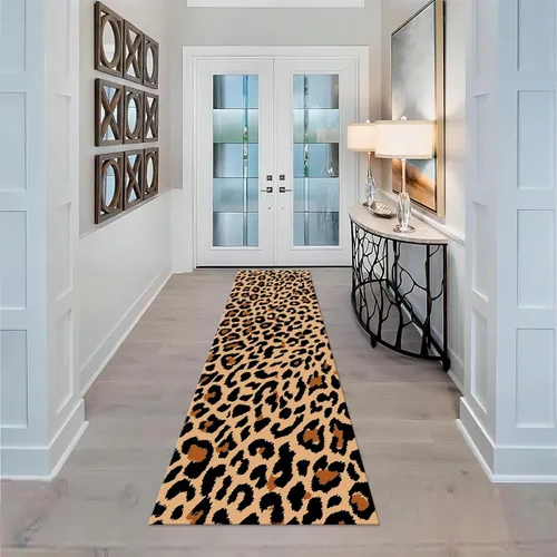 Miniatura 68 de Alfombra de pasillo con estampado de tigre, 2 x 10 pies, alfombra de rayas con estampado de piel de animal, alfombra interior a rayas blancas y 5