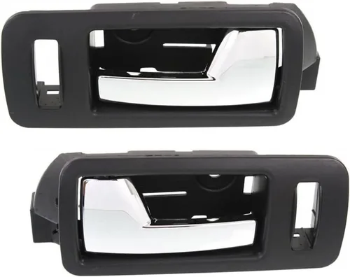 Miniatura 8 de Para Ford Mustang 2005-2014 Manija de puerta interior delantera, lado del conductor, bisel negro con palanca cromada Con orificio de bloqueo