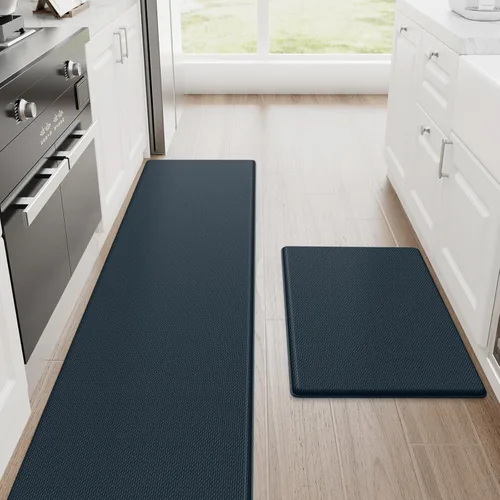 Miniatura 45 de StepRite Tapetes de cocina, 2 tapetes acolchados, antifatiga, para piso, de escritorio, antideslizante, impermeables, oficina, alfombras de 17.3 x