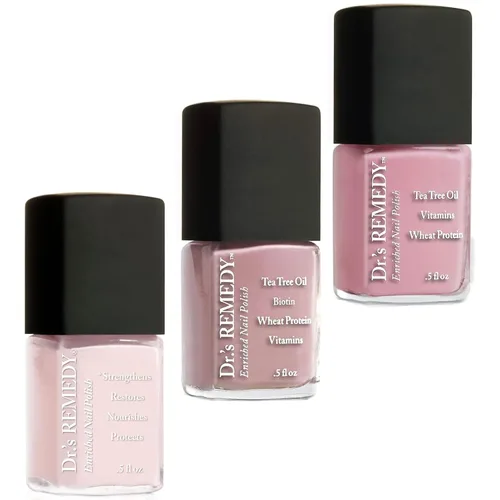 Miniatura 15 de Dr's Remedy - Kit de 3 esmaltes de uñas, kit ANNIVERSARY, fortalecedor de uñas enriquecido natural, no tóxico y orgánico, BRAVE Berry/TOTAL esmalte