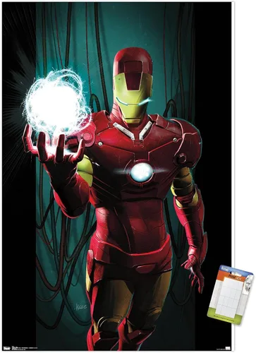 Miniatura 7 de Trends International Marvel Comics - Iron Man - Póster de pared energético, 14.725 x 22.375 pulgadas, versión enmarcada en madera de granero