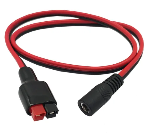 Cable de extensión de enchufe de alimentación de 14 AWG CC de 0.217 in x 0.083 in para batería de reserva del generador y panel solar plegable,