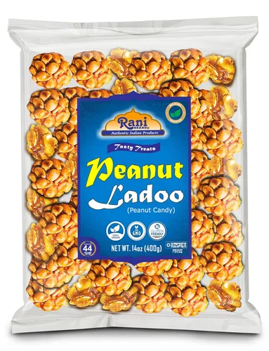 Rani Peanut Ladoo (caramelo frágil de maní redondo) 14 onzas (14.11 oz) ~ Todo natural | Vegano | Sin colores | Apto para gluten | Kosher | Origen