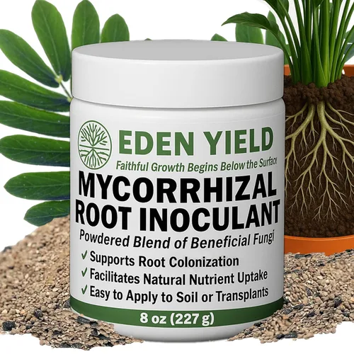 Inoculante micorrícico de Eden Yield - Potenciador orgánico de raíces en polvo de micorrizas para plantas y suelo - Endomicorriza y hongos