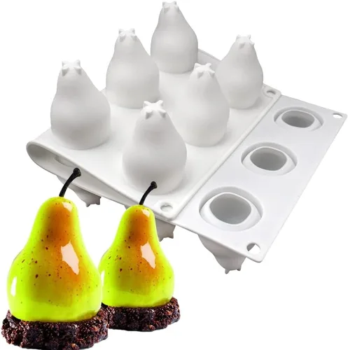 Miniatura 22 de Molde de silicona para hornear, antiadherente, pastelería, chocolate, pastel, postre, herramientas de decoración (limón V_11.8x6.8x0.11 pulgadas)