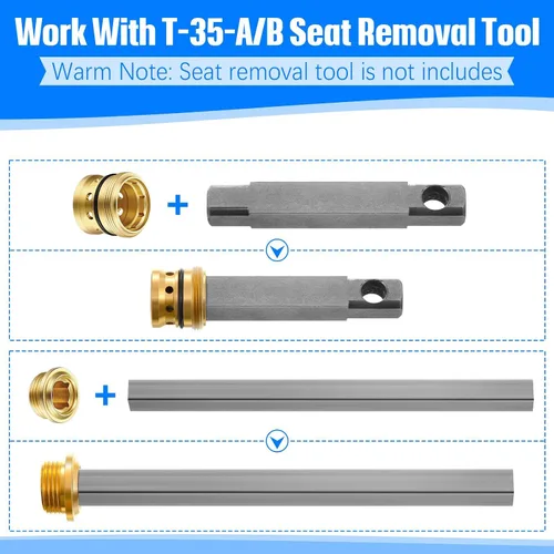 Miniatura 5 de Enhon Kit de reconstrucción de válvula: compatible con Symmons Temptrol, husillo TA-10, asientos fríos y calientes TA-4, arandela T-11, fijación
