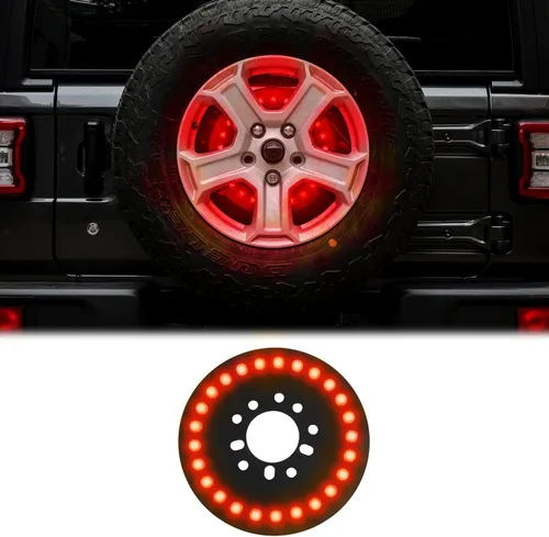 JWWY Lámpara de luz de freno de repuesto compatible con Jeep Wrangler JL JLU JK JKU TJ 4XE 1997-2024+ accesorios exteriores, anillo de luz de freno