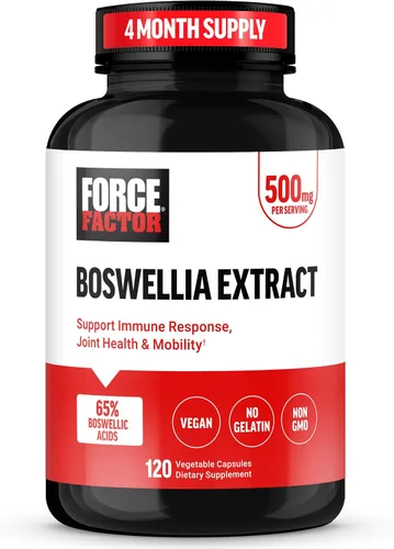 Force Factor Boswellia - Cápsulas de extracto de boswellia, suplemento de apoyo inmunológico y suplemento de salud articular para mujeres y hombres,
