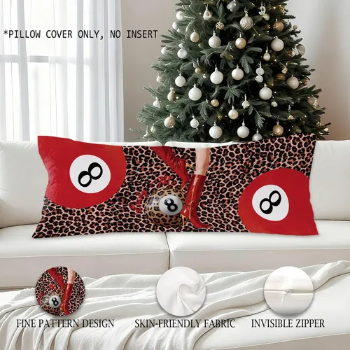 Miniatura 2 de Funda de almohada de cuerpo de 8 bolas con estampado de leopardo rojo a la moda, 20 x 54 pulgadas, decoración de habitación de guepardo, bota roja