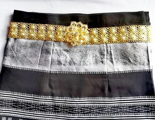 Miniatura 3 de Cinturón tailandés Placa de oro Piedra Blanca Joyería Cadena Vintage Rattanakosin Período Tailandia Traje Tradición Boda Mujeres Accesorio Para