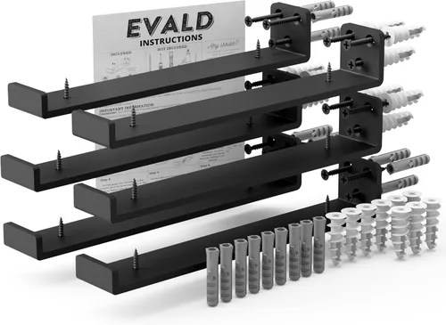Miniatura 31 de EVALD Soportes flotantes para estantes Soportes ocultos de acero al carbono negro para tablero de 4 pulgadas (tamaño real de 3 1/4 pulgadas)