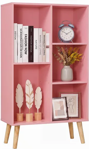 Miniatura 18 de YAHARBO Estantería de 2 cubos, soporte para tocadiscos negro con almacenamiento de vinilo de hasta 100 álbumes, estante horizontal para libros