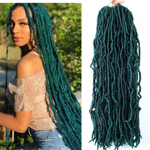 Miniatura 15 de 6 Paquetes Soft Locs Cabello de Ganchillo Pre Looped Faux Locs Trenzas de Ganchillo Goddess Locs Dreadlocs Cabello Sintético Para Mujeres Negras 1b