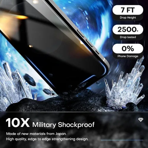 Miniatura 4 de TOCOL Paquete de 4 compatibles con iPhone 12 Pro (no para iPhone 12), paquete de 2 protectores de pantalla de vidrio templado de privacidad y 2