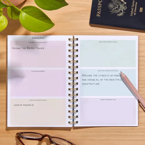 Miniatura 4 de Inspirado en Erin Condren Soar - Diario de viaje A5, planificador de vacaciones portátil y diario de viaje en uno, diseño de cubierta con diseño