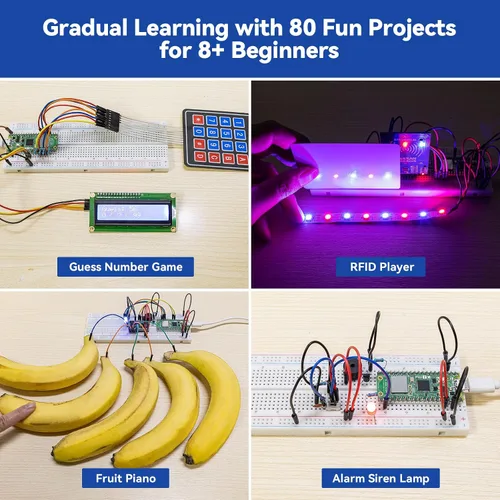 Miniatura 8 de SunFounder Raspberry Pi Pico 2 W Kit de Inicio Definitivo con Más de 110 Cursos en Video y Tutoriales en Línea, 96 Proyectos (16 Proyectos de IoT)