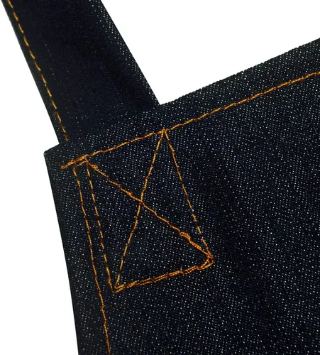 Miniatura 2 de Delantales de mezclilla negros para hombres/mujeres con bolsillos, delantal de herramientas impermeable, ajustable, delantal de lona ligero
