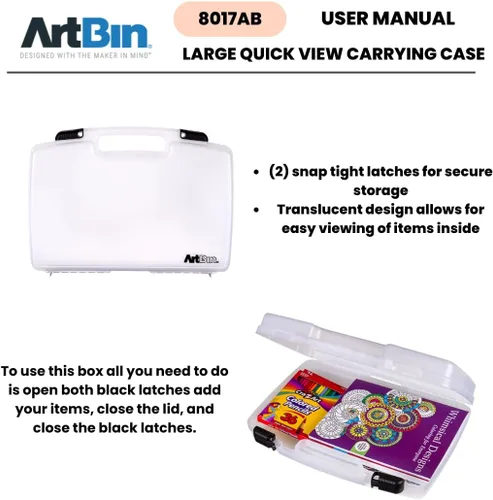 Miniatura 10 de ArtBin 6972AB - Estuche para transporte de pinturas de 10 pulgadas (25,4 cm) con vista rápida, organizador portátil para arte y manualidades