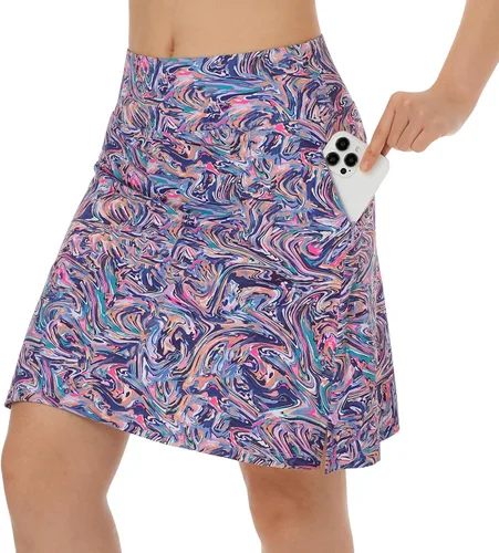 Miniatura 28 de ANIVIVO Faldas pantalón para mujer de 20 pulgadas de longitud a la rodilla, faldas deportivas de pickleball para tenis, golf y pickleball