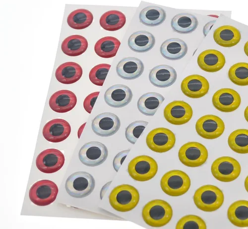Miniatura 3 de 900pcs Surtido 3D Simulación Láser Señuelo de Pesca Ojos Artificiales Ojos de Pez para Pesca Señuelo 0.315 in 0.394 in 0.472 in Globo ocular redondo