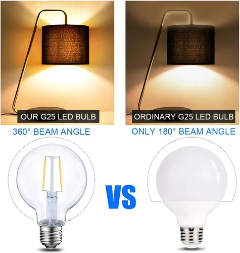 Miniatura 5 de Energetic Lighting Edison - Bombilla LED regulable, globo G25, equivalente a 60 W, luz blanca suave de 2700 K, base norma E26, con certificación UL